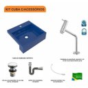 Ver imagem 3 de Kit Cuba XQ395 Torneira Pratika 1060 Metal e Válvula Click 1 Polegada G Sifão Cromado Flexível Compa