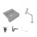 Ver imagem 2 de Kit Cuba XQ395 Torneira Pratika 1060 Metal e Válvula Click 1 Polegada G Sifão Cromado Flexível Compa