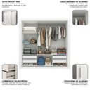 Ver imagem 6 de Guarda-Roupa Casal 3 Portas com 4 Gavetas 100% MDF Roma