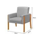 Ver imagem 6 de Kit 3 Poltronas Sala de Espera Pés em Madeira Santorini Linho Cinza