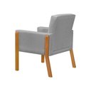 Ver imagem 5 de Kit 3 Poltronas Sala de Espera Pés em Madeira Santorini Linho Cinza