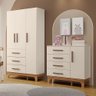 Kit Quarto Infantil Guarda-roupas e Cômoda Doçura Off-white/savana - 1