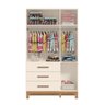 Kit Quarto Infantil Guarda-roupas e Cômoda Doçura Off-white/savana - 2