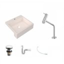 Ver imagem 2 de Kit Cuba XQ395 Torneira Pratika 1060 Metal e Válvula Click 1 1/2 Polegada Sifão PVC Flexível Compace