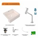 Ver imagem 3 de Kit Cuba XQ395 Torneira Pratika 1060 Metal e Válvula Click 1 1/2 Polegada Sifão PVC Flexível Compace