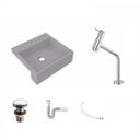 Ver imagem 2 de Kit Cuba XQ395 Torneira Pratika 1060 Metal e Válvula Click 1 1/2 Polegada Sifão PVC Flexível Compace
