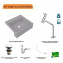 Ver imagem 3 de Kit Cuba XQ395 Torneira Pratika 1060 Metal e Válvula Click 1 1/2 Polegada Sifão PVC Flexível Compace