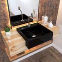 Ver imagem 1 de Kit Cuba XQ395 Torneira Pratika 1060 Metal e Válvula Click 1 1/2 Polegada Sifão PVC Flexível Compace