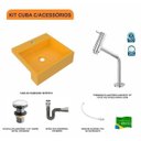 Ver imagem 3 de Kit Cuba XQ395 Torneira Pratika 1060 Metal Válvula Click 1 1/2 Polegada Sifão Cromado Flexível Compa
