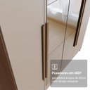 Ver imagem 6 de Guarda-Roupa Solteiro com Pés 4 Portas Batentes com Espelho Rustic/Crema/Rustic Venus Madesa