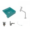 Ver imagem 2 de Kit Cuba XQ395 Torneira Pratika 1060 Metal Válvula Click 1 1/2 Polegada Sifão Cromado Flexível Compa