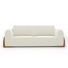 Kit 02 Poltronas e 01 Sofá Bloom 180cm 02 Lugares com Pés de Madeira Bouclê Off White - Desk Design - 12