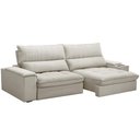 Ver imagem 2 de Sofá Retrátil Reclinável Living 280cm Nápoles F04 Veludo Bege