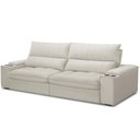 Ver imagem 1 de Sofá Retrátil Reclinável Living 280cm Nápoles F04 Veludo Bege