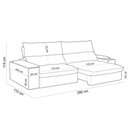 Ver imagem 3 de Sofá Retrátil Reclinável Living 280cm Nápoles F04 Veludo Bege