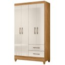 Ver imagem 1 de Guarda Roupa Solteiro Chile 4p 103 Cm Freijo Off White Moval