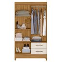 Ver imagem 3 de Guarda Roupa Solteiro Chile 4p 103 Cm Freijo Off White Moval