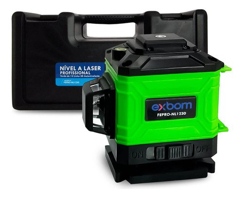 Nivel a Laser 12 Linhas Autonivelante Recarregável Controle