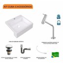 Ver imagem 3 de Kit Cuba XQ395 Torneira Pratika 1060 Metal Válvula Click 1 1/2 Polegada Sifão Cromado Flexível Compa
