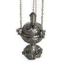 Ver imagem 4 de Turíbulo Sacro Incensário Defumador Artesanal Metal Bronze - Prata