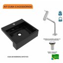 Ver imagem 3 de Kit Cuba XQ395 Torneira Pratika 1060 Metal Válvula 1 Polegada Compace