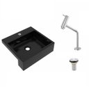 Ver imagem 2 de Kit Cuba XQ395 Torneira Pratika 1060 Metal Válvula 1 Polegada Compace