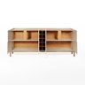 Aparador Buffet 4 Porta e Adega Canes Babus - Off White / Cedro - 3