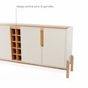 Ver imagem 4 de Aparador Buffet 4 Porta e Adega Canes Babus - Off White / Cedro