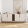 Aparador Buffet 4 Porta e Adega Canes Babus - Off White / Cedro - 1