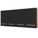 Ver imagem 1 de Armario Aereo 4 Portas 120cm 9160 Savana Preto Mobbs