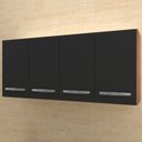 Ver imagem 2 de Armario Aereo 4 Portas 120cm 9160 Savana Preto Mobbs