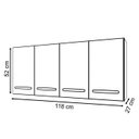 Ver imagem 4 de Armario Aereo 4 Portas 120cm 9160 Savana Preto Mobbs