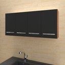 Ver imagem 6 de Armario Aereo 4 Portas 120cm 9160 Savana Preto Mobbs