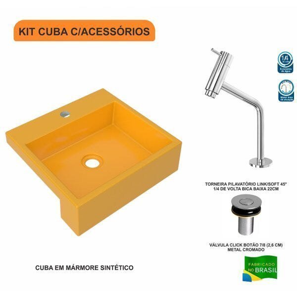 Kit Cuba XQ395 Torneira Pratika 1060 Metal Válvula Click 1 Polegada B Compace - 3