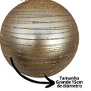 Ver imagem 5 de Bola de Natal Grande Champanhe Fosca com Glitter Dourado Espiral 15cm Decorativa Premium