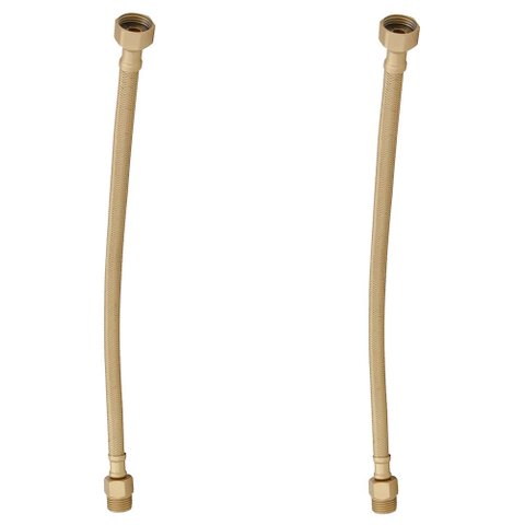 Kit 2 Engate Mangueira Flexível Dourado Trançado Inox 40cm