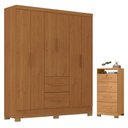 Ver imagem 1 de Guarda Roupa Casal Primordial Max 6 Portas e Cômoda Primordial Max 4 Gavetas Cinamomo Fosco-Zanzini