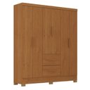 Ver imagem 2 de Guarda Roupa Casal Primordial Max 6 Portas e Cômoda Primordial Max 4 Gavetas Cinamomo Fosco-Zanzini