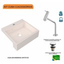 Ver imagem 3 de Kit Cuba XQ395 Torneira Pratika 1060 Metal Válvula Click 1 Polegada G Compace
