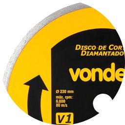 Disco de Corte Diamantado Contínuo 230mm V1 Furo 22,2mm Vonder para Mármore Granito Cerâmica - 3