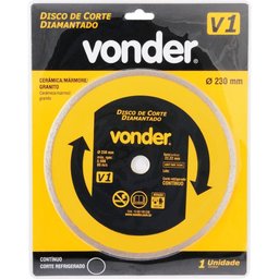 Disco de Corte Diamantado Contínuo 230mm V1 Furo 22,2mm Vonder para Mármore Granito Cerâmica - 5