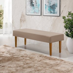 Recamier Casal Pés em Madeira Maciça 1,38m Lisboa Linho Bege