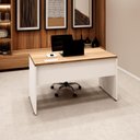 Ver imagem 1 de Plataforma Trabalho 135cm X 60cm 1 Cx de Tomada Pé Painel F5 Cor:macadâmia com Branco