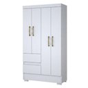 Ver imagem 1 de Guarda Roupas Solteiro 4 Portas 2 Gavetas Mel Branco Aramóveis