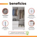 Ver imagem 4 de Guarda Roupas Solteiro 4 Portas 2 Gavetas Mel Branco Aramóveis