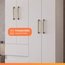 Ver imagem 6 de Guarda Roupas Solteiro 4 Portas 2 Gavetas Mel Branco Aramóveis