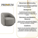 Ver mais imagens de Poltrona Decorativa Orgânica Giratória Veludo Cinza Premium Suporta 150kg Luxo Montada Design Curvo