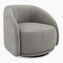 Ver imagem 1 de Poltrona Decorativa Orgânica Giratória Veludo Cinza Premium Suporta 150kg Luxo Montada Design Curvo