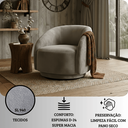 Ver imagem 5 de Poltrona Decorativa Orgânica Giratória Veludo Cinza Premium Suporta 150kg Luxo Montada Design Curvo