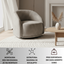 Ver imagem 6 de Poltrona Decorativa Orgânica Giratória Veludo Cinza Premium Suporta 150kg Luxo Montada Design Curvo